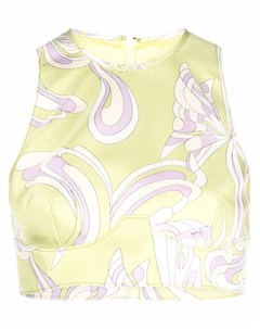 Укороченный топ с принтом Farfalle Emilio pucci