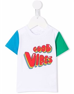 Футболка из экологичного хлопка с принтом Good Vibes Stella mccartney kids