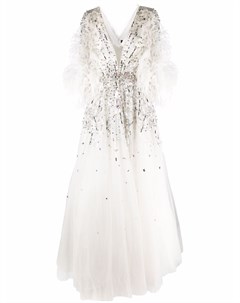 Платье с перьями и кристаллами Jenny packham