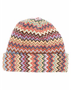 Шерстяная шапка бини с узором зигзаг M missoni