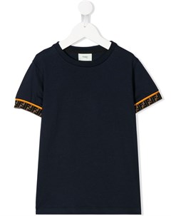 Футболка с контрастными полосками и логотипом FF Fendi kids