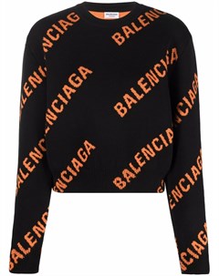 Укороченный джемпер с логотипом Balenciaga