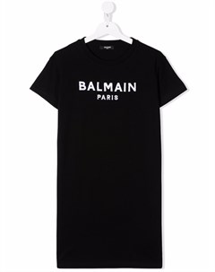 Платье футболка с логотипом Balmain kids