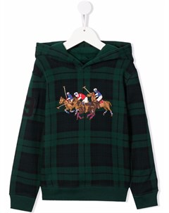 Худи в клетку с вышитым логотипом Ralph lauren kids