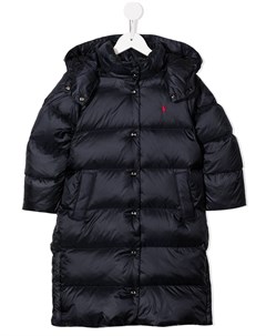 Пуховик с капюшоном и вышитым логотипом Ralph lauren kids