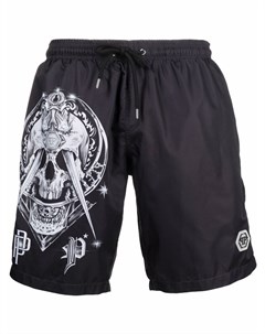 Плавки шорты с кулиской и принтом Skull Philipp plein