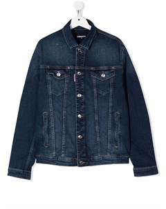 Джинсовая куртка с логотипом Dsquared2 kids