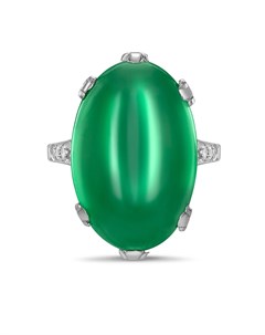 Платиновые серьги Art Deco с жадеитом и бриллиантом Pragnell vintage