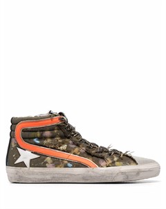 Высокие кроссовки Slide с эффектом разбрызганной краски Golden goose