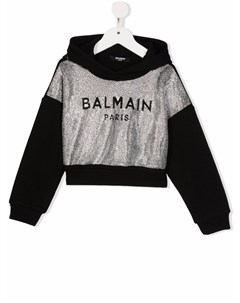 Худи со стразами Balmain kids