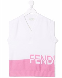 Шерстяной жилет с логотипом Fendi kids