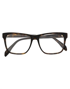 Очки в квадратной оправе черепаховой расцветки Alexander mcqueen eyewear