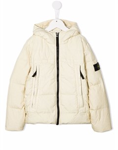 Пуховик с нашивкой логотипом Stone island junior