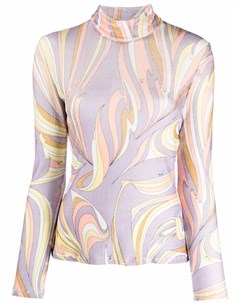 Топ с высоким воротником и принтом Vortici Emilio pucci