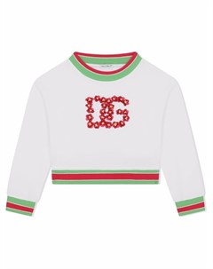 Джемпер с цветочной вышивкой Dolce & gabbana kids