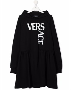 Платье с капюшоном и логотипом Versace kids