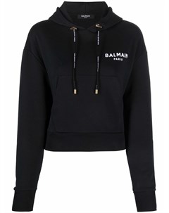 Укороченное худи с логотипом Balmain