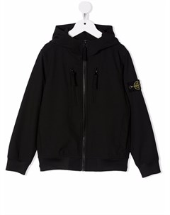 Худи на молнии с нашивкой логотипом Stone island junior