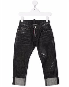 Прямые джинсы с эффектом потертости Dsquared2 kids