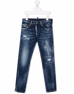 Узкие джинсы с эффектом потертости Dsquared2 kids