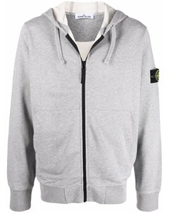 Худи на молнии с нашивкой логотипом Stone island