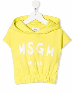 Укороченное худи с логотипом Msgm kids