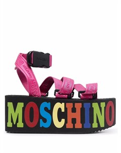 Босоножки на танкетке с логотипом Moschino