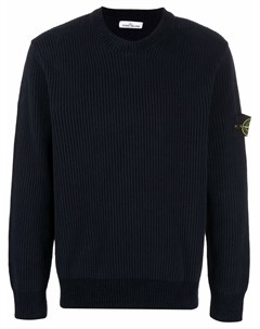 Джемпер в рубчик с нашивкой логотипом Stone island