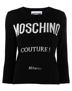 Джемпер вязки интарсия с логотипом Moschino