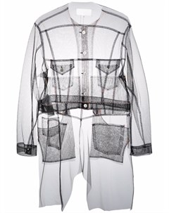 Прозрачное однобортное пальто Maison margiela