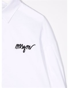 Рубашка с вышитым логотипом Msgm kids