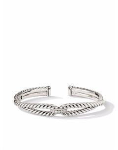 Серебряный браслет кафф Cable с бриллиантами David yurman