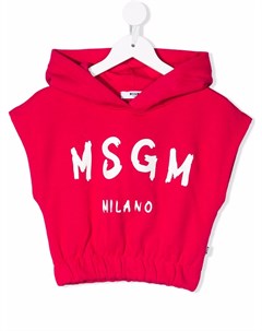 Худи без рукавов с логотипом Msgm kids