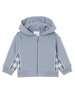 Худи на молнии с клетчатой вставкой Burberry kids