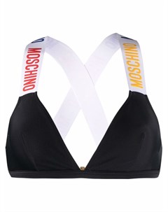 Лиф бикини с треугольными чашками и логотипом Moschino