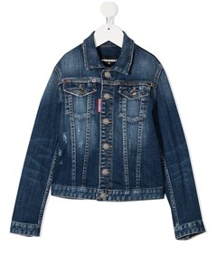 Джинсовая куртка с эффектом потертости Dsquared2 kids