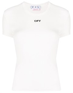 Футболка в рубчик с логотипом Off-white