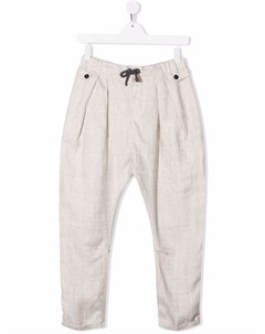 Льняные брюки с кулиской Brunello cucinelli kids