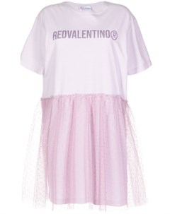 Платье футболка с тюлем пуэн деспри Red valentino