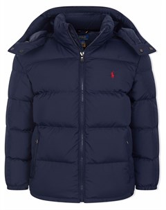 Пуховик с вышитым логотипом Ralph lauren kids