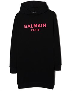 Платье толстовка с капюшоном и логотипом Balmain kids