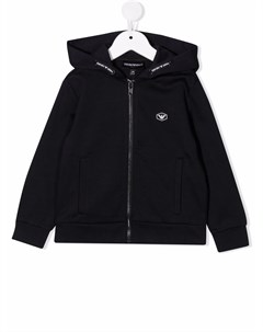 Худи на молнии с нашивкой логотипом Emporio armani kids