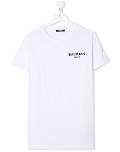 Футболка с вышитым логотипом Balmain kids