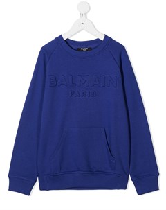 Толстовка с тисненым логотипом Balmain kids