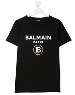 Футболка с короткими рукавами и логотипом Balmain kids