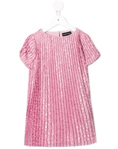 Плиссированное платье с короткими рукавами Emporio armani kids