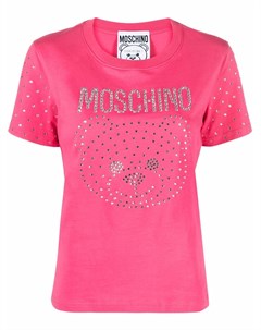 Футболка с кристаллами и логотипом Moschino