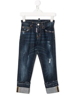 Прямые джинсы с эффектом потертости Dsquared2 kids