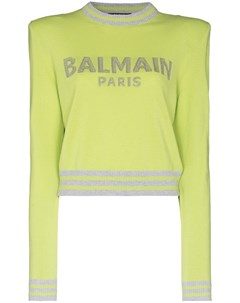 Укороченный джемпер с подплечниками Balmain