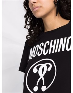 Футболка с принтом Double Question Mark Moschino